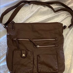 Bueno shoulder/Crossbody Bag. Faux Leather, Adjustable strap. Brown color, NWOT